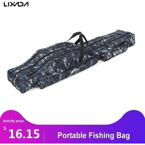Portable Fishing Bag 110 / 120 / 130 / 150 Centimeter Canvas Fishing Rod Cover Two Or Three Layers Bag For Fishing Tackle Tools