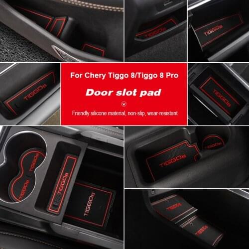 Vtear Door Slot Pad Car Cup Holder Mat Decoration Interior Dust-proof Accessories Parts For Chery Tiggo 8/Tiggo 8 Pro 2021