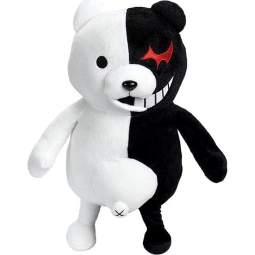 [ Funny ] 30cm Cute Cartoon Dolls Dangan Ronpa Monokuma Doll Plush Toys Black White Bear Top Quality model Kids girl Toys gift