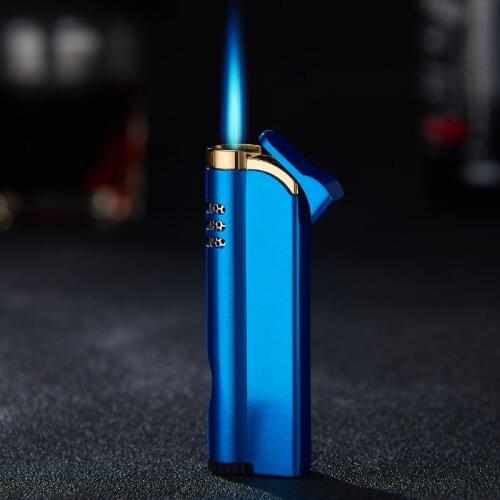 Torch Lighter Gas Lacquer Windproof Hqd Cigarette Ane Candle Butane Lighters Smoking Blue Fmale Regalos Para Hombre Originales