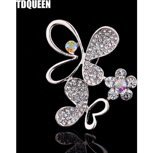 TDQUEEN Rhinestone Brooches for Women Butterfly Costume Pins Badges Accessories Big Large Size Luxury Party Pins and Brooches