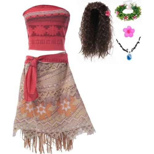 2-10 Years Girls Vaiana Adventure Cosplay Princess Costume Girls Gifts Summer Children New Fantasy Dress Up Party Clothes