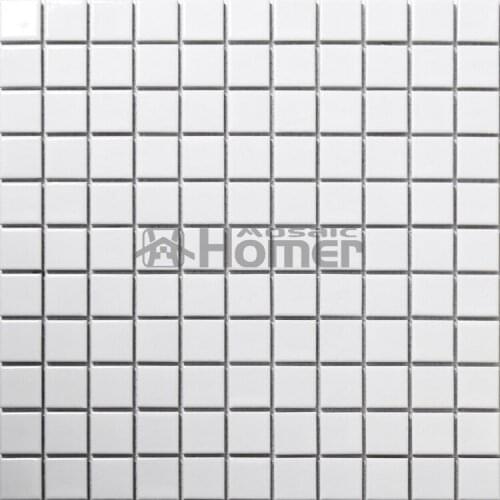 25x25mm classic matt white square ceramic mosaic block pattern bathroom ceramic mosaic tiles for floor and wall tiles