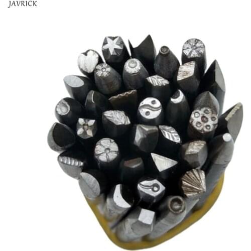 36 Pcs/set DIY Crafts Tool Steel Punches Flower Punch Stamp Set Jewelry Making