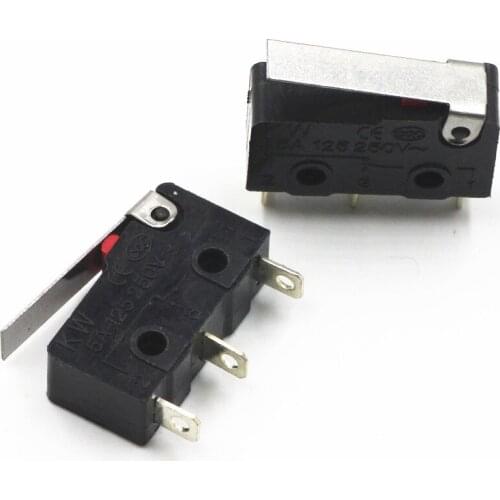 5Pcs AC125V AC250V 5A SPDT 1NO 1NC Momentary Plastic Micro Limit Switch