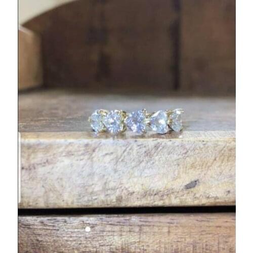 14k white gold, US 6 size, 0.3 ct each Moissanite Ring heart shape 5pcs , D-F color