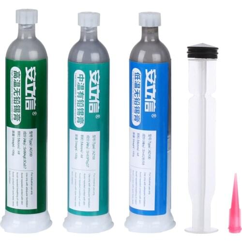 Lead-free/Lead Solder Paste Flux Tin Heating Rework Soldering Liquid 100g Syringe BGA Welding Mobile Phone SMD PCB Repair Paint