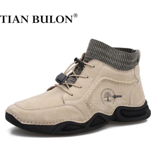 Winter Autumn Mens Boots Breathable Mens Casual Shoes Lightweight Ankle Boots Mens Outdoor Designer Sneakers Plus Size 38-46