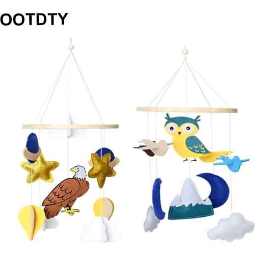 Baby Crib Felt Owl Cloud Mobile Rattle Infant Cot Wind Chime Bed Bell Toys Kids Room Hanging Decoration