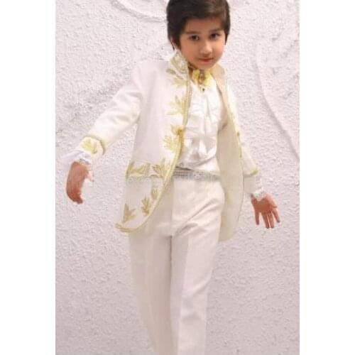 CUstom Made Kid Embroidery Suits Boy Suit/Boys' Mandarin Collar/Bespoke Kid Prom Suit (Jacket+Pant)
