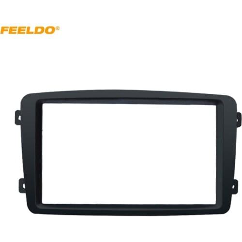 FEELDO Car Double Din DVD Stereo Radio Fascia Frame for Mercedes BENZ C CLASS W203 2002-2004 Audio Dash Frame Panel Kit#5123