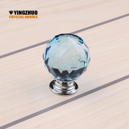 30mm Puxador Sale Puxadores Furniture Fittings Crystal Glass Colorful Cupboard Door / Drawer Knobs Pull Handle Kitchen