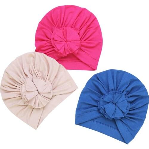 3Pcs Baby Hat Cotton Bandanas Newborn Infant Baby Boys Girls Turban Handband Hair Head Knotted Cap Beanie Headwear Headwrap