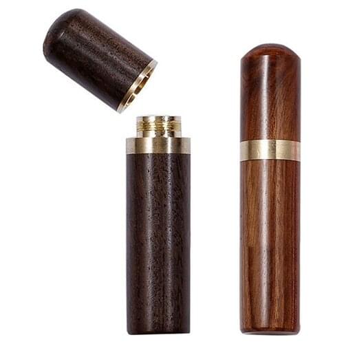 Round Mahogany Syringe Practical Thickening Household Needle Storage Tube DIY Sewing Supplies
