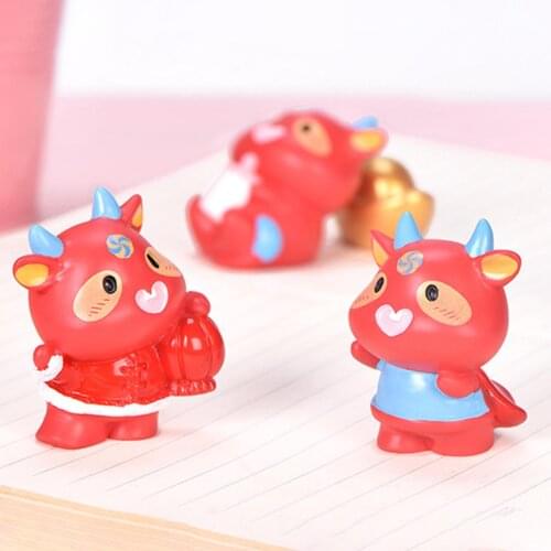Mini Lucky Ox Buffalo Resin Model Ornament Fairy Garden Micro Landscape Decor
