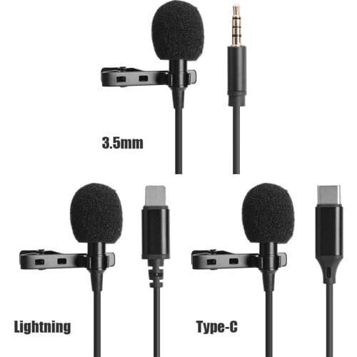 Mini Portable Multi-functional Microphone Condenser Clip-on Lapel Lavalier Mic for Mobile Phone Camera Computer Laptop
