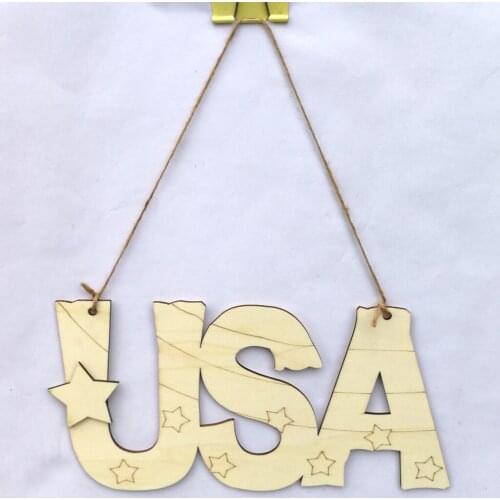 USA Wood Letters Hanging Wall Decor, Patriotic Wooden Letters Sign Decoration for Home Bedroom Office Wedding Party 4th of July