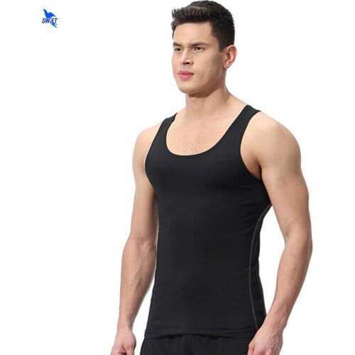 2020 NEW Black Gym Fitness Men Bodybuilding Vest Sleeveless Shirts Sport Tank Top Quick Dry Running Singlet Sportswear Clothing