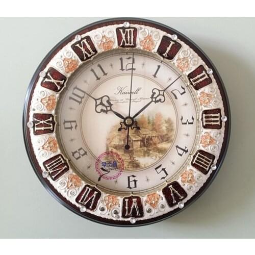 New European Wood Wall Clock Vintage Living Room Bedroom Office Dlocks Wall Home Decor Kitchen Wall Watch Wooden Clock Wall