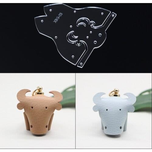 New DIY leather craft Handmade Elephant Keychain sewing pattern Acrylic template