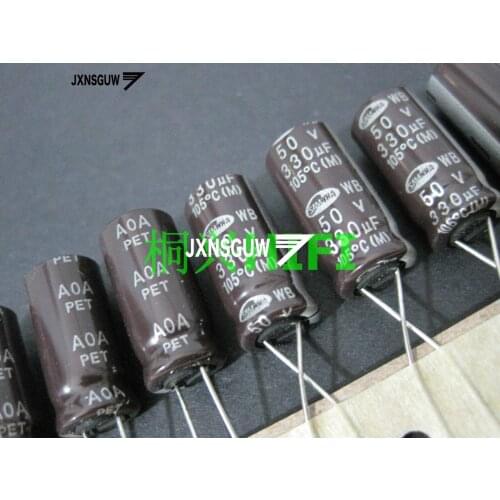 20PCS Original SAMWHA WB 50V330UF 10X20MM Dark brown Aluminum electrolytic capacitors 330uF/50v 105 degrees 330UF 50V