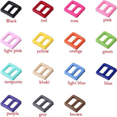 20pcs/ Pack 3/8" Plastic Mix Colors Slider Tri-Glide Adjust Tri-ring Buckles Backpack Straps Webbing 10mm #A038