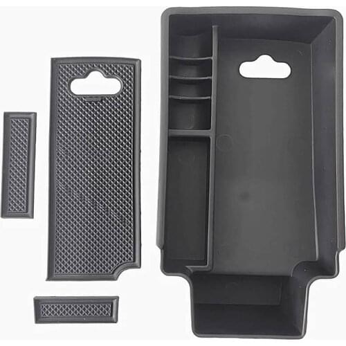 Armrest Secondary Storage Box Glove Pallet Container Compatible with Audi Q3 2013 2014 2015 2016 2017 2018