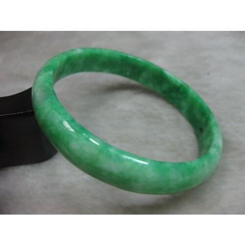 NATURE BEAUTIFUL GREEN Natural stone WHITE stone BRACELET BANGLE 60MM style Fine jewe Noble 100