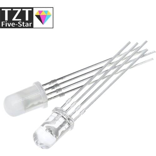 10pcs Multicolor 4pin 5mm RGB Led Diode Light Lamp Tricolor Round Common Anode LED F5 Light Emitting Diode Red Green Blue