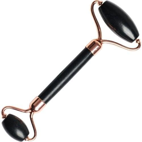 200Pcs/Lot Black Jade Roller Face Massage Roller Double Heads Eyes Face Massager Natural Beauty Tool Stone Relaxation Slim Neck