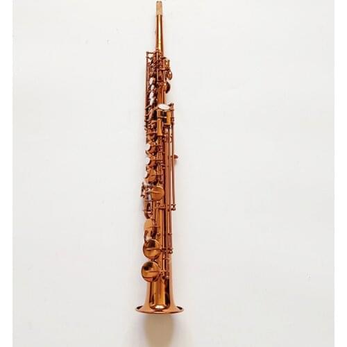 Made in France Mark VI Brass Straight Soprano Sax Saxophone Bb B Flat Woodwind Instrument Natural Shell Key Carve Pattern