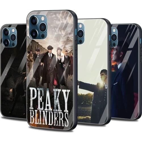 Peaky Blinders Glass Smartphone Case For iPhone 12 11 Pro Max XS XR X 7 8 Plus 12 Mini SE 2020 Black Silicone Cover