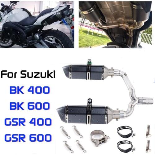 Slip-On For suzuki GSR400 GSR600 BK400 BK600 GSR BK 400 600 Motorcycle Exhuast Escape Full exhaust Middle Link Pipe