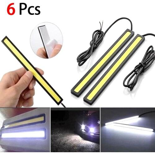 LED COB Bulb 6X 12V Waterproof White DRL COB LED Strip Light Bar Car Styling Strip For Camping Caravan Boat Dropshipping HOT
