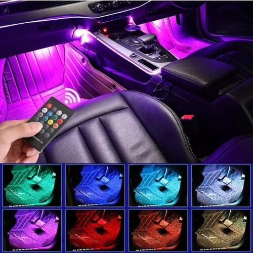 LED light strip Car Foot Ambient Light with USB Wireless APP Remote Music Control Auto LED Interior Atmosphere Decorative Lamp