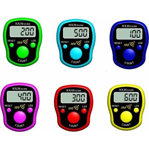 SXH5136 Factory Wholesale Electronics Ring Digital Tally Counter with LED Tasbih Digital 100 beep sound