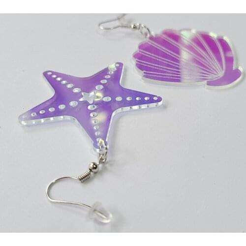 Vintage Harajuku Starfish Shell Earrings for Women Y2k Jewelry Acrylic Earrings Korea Fashion Aesthetic Trendy Change Color New