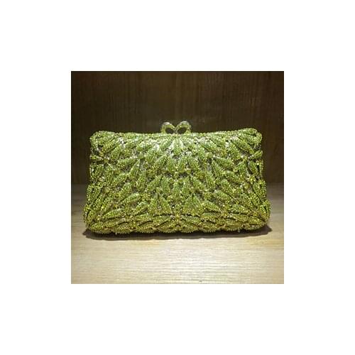 Women Metal crystal diamond Clutches bags Evening bag Minaudiere Handbags and Purses Lades Wedding Clutch Party Bag green/blue
