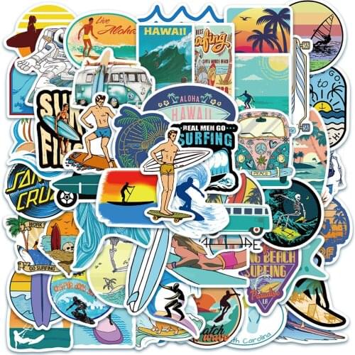 10/30/50PCS Cartoon Summer Outdoor Beach Diary Waterproof Graffiti Suitcase Skateboard Toy Decoration Sticker Wholesale