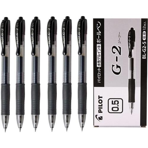 12pcs/Box PILOT BL-G2 Retractable Gel Ink Pen Set 0.38mm 05mm 07mm Tip Roller Ball Pens Comfort Grip School Supplies Pilot Pen