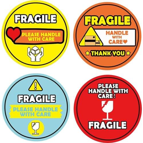 500 Pcs Fragile Or Bend Stickers Please Handle With Care Warning Labels For Goods Decoration Thank You Shipping Warning Labels