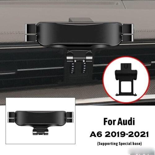 Car Mobile Phone Holder For Audi A6 2019-2021 Air Vent Outlet Clip Mounts Stand GPS Gravity Navigation Bracket Car Accessories