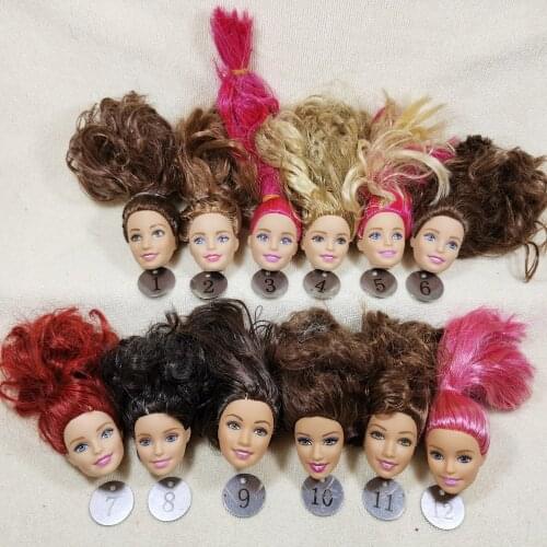 B20-11 Original Foreign Trade European Beauty1/6 OOAK NUDE Doll Head Mussed Hair for DIY Soft PVC Head with Fitting 90%NEW A