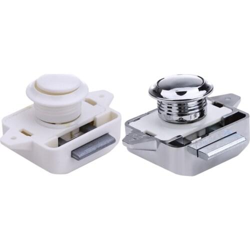 Large Push Lock Button Catch Lock Furniture Cabinet Lock Cupboard Door Knob Camper Caravan Motorhome for Door Thickness 15-17mm
