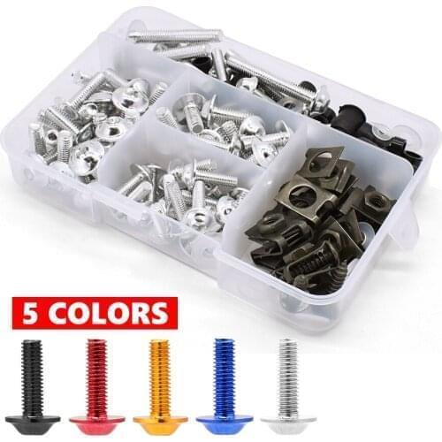 175PCS For Yamaha YZF R 3 25 6 600R FZR 600 TRX850 FZR400 Universal Motorcycle Fairing Body Bolts Kit Fastener Clips Screw Nuts