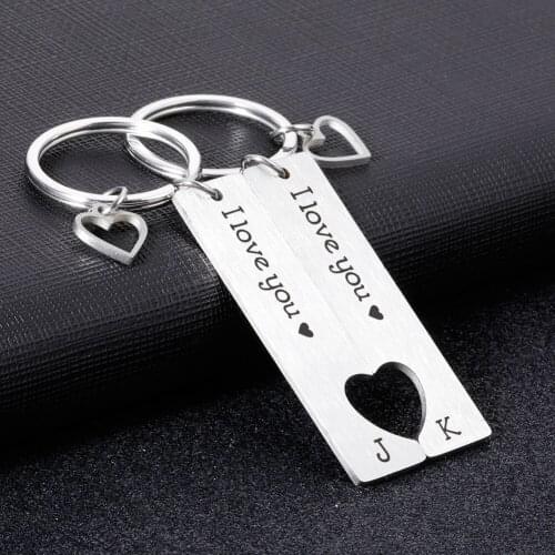 2Pcs Custom Keychains Anniversary Couple Anniversary Gift for Boyfriend Girlfriend Customized Products Car keyring Couples Gifts
