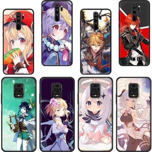 Genshin Impact Anime Bumper Soft Silicone Phone Case for Redmi K40 Note 10 9S 8 Pro Max 9 7 8T 9C 9A 7A Cover Coque Cases Funda