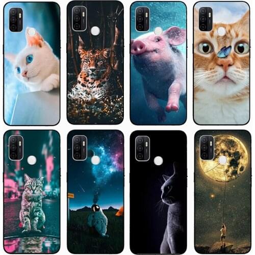 For OPPO A53S 2020 Case Rose Wolf Cute Patterned Soft Silicon Case for Oppo A53S Phone Cases for Oppo A53 S case Funda