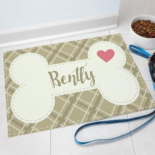 Hot Sale Personalized Name Pet Mat Waterproof PU Leather Dog Mat Cat Mat Anti-slip Dog Bowl Plate Drinking Feeding Pet Placemat