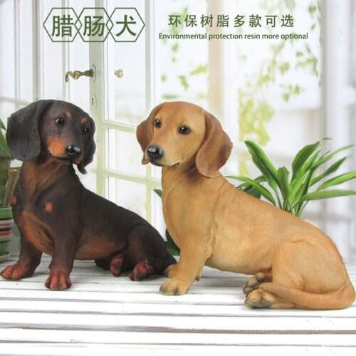 RESIN SIMULATION DOG ORNAMENTS ANIMALS DACHSHUNDS LIVING ROOM TV CABINET CRAFTS WANG CHOI FENG SHUI HOME ACCESSORIES
